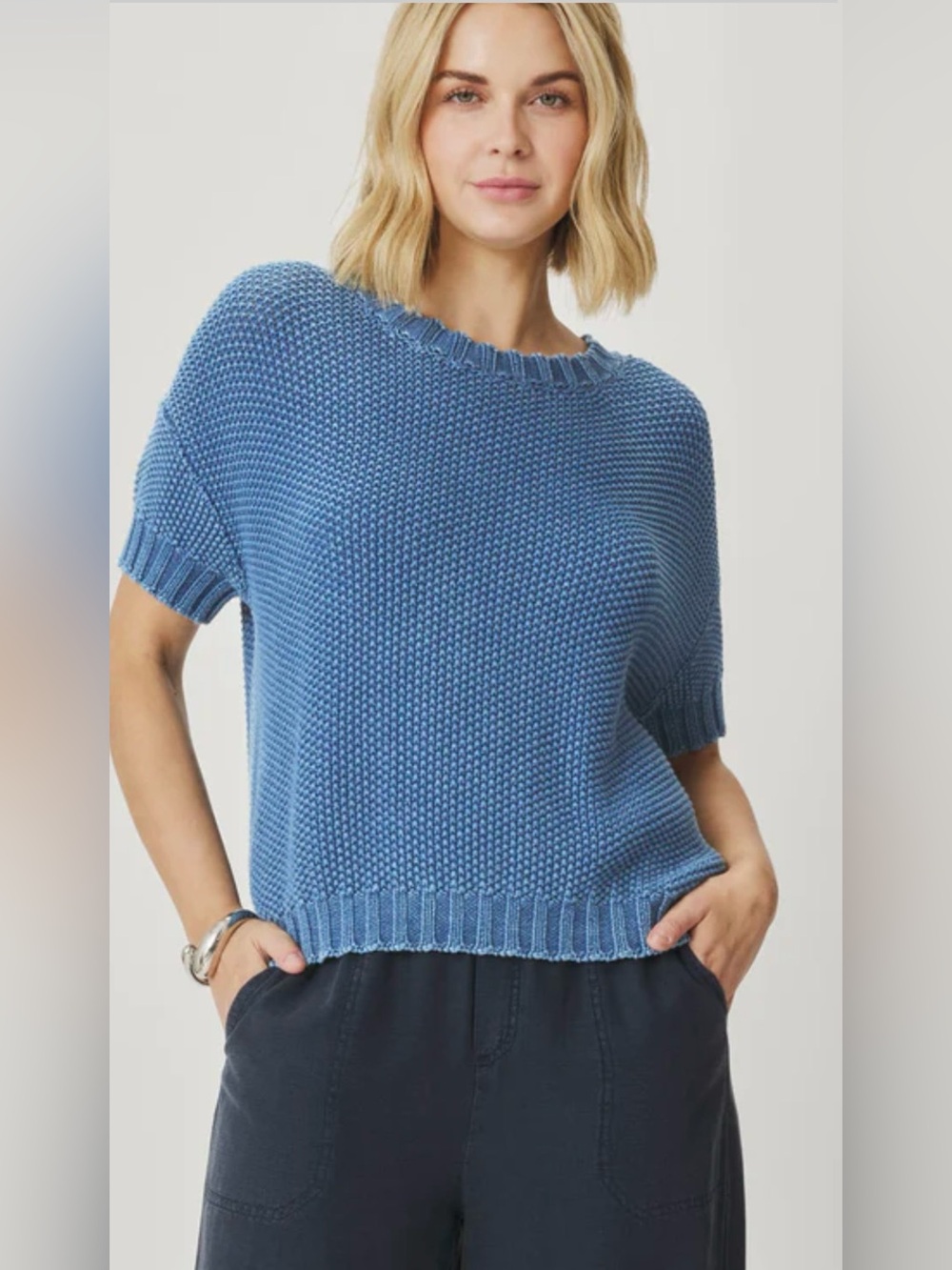 Splendid Ann Marie Short Sleeve Cotton Sweater NWT